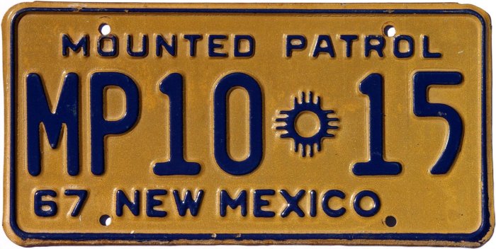 New Mexico Mounted Patrol License Plates